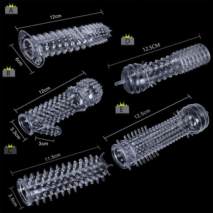Набор рельефных эластичных насадок на пенис 5 штук Винница - изображение 2