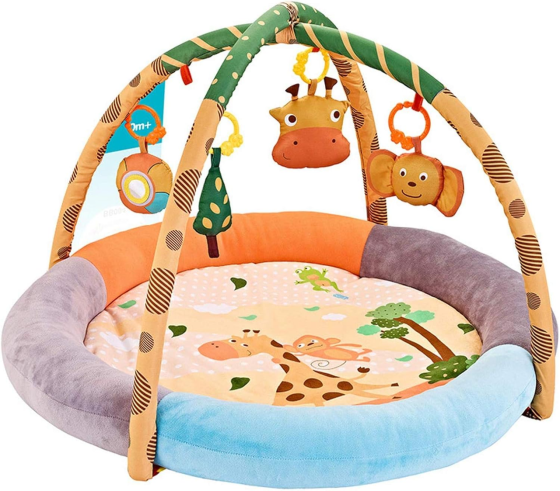 Розвивальний дитячий килимок, яскравий килимок для малюків з м'якими бортиками та іграшками, різнокольоровий Кам'янець-Подільський