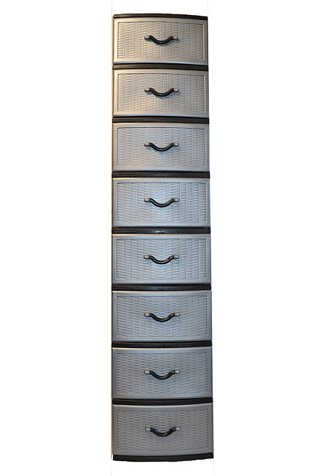 Комод пластиковый Style black (Стиль) 8 ящиков 48х38х176 Одесса - изображение 4