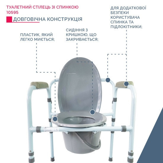 Туалетний стілець зі спинкою Doctor Life 10595 Дніпро - фото 2