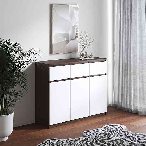 Комод VAYS в спальню, сучасний, без ручок R-33 Венге Темний-Білий фасад Львів