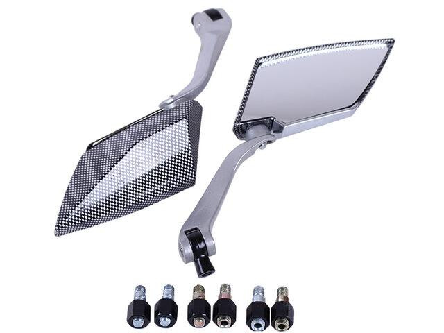 Дзеркала з перехідниками 2138 срібло шахівка (комплект) Мукачево - фото 1