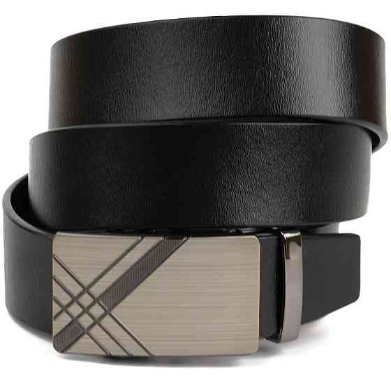 Ремень мужской c затемненной металлической пряжкой Черный (Vintage) Киев