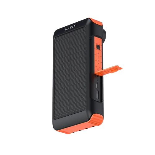Павербанк 20000 mAh Havit HV-PB5126 захищений з сонячною батареєю чорний/помаранч Житомир