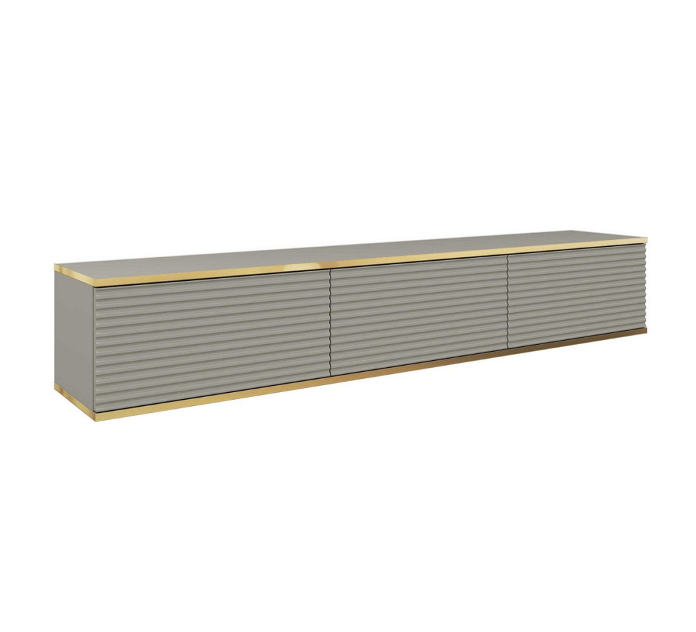 Тумба під телевізор навісна Perfect Home Оро / Oro 3-дверна RTV175 MDF Сірий (PFH-091365) Дніпро - фото 3