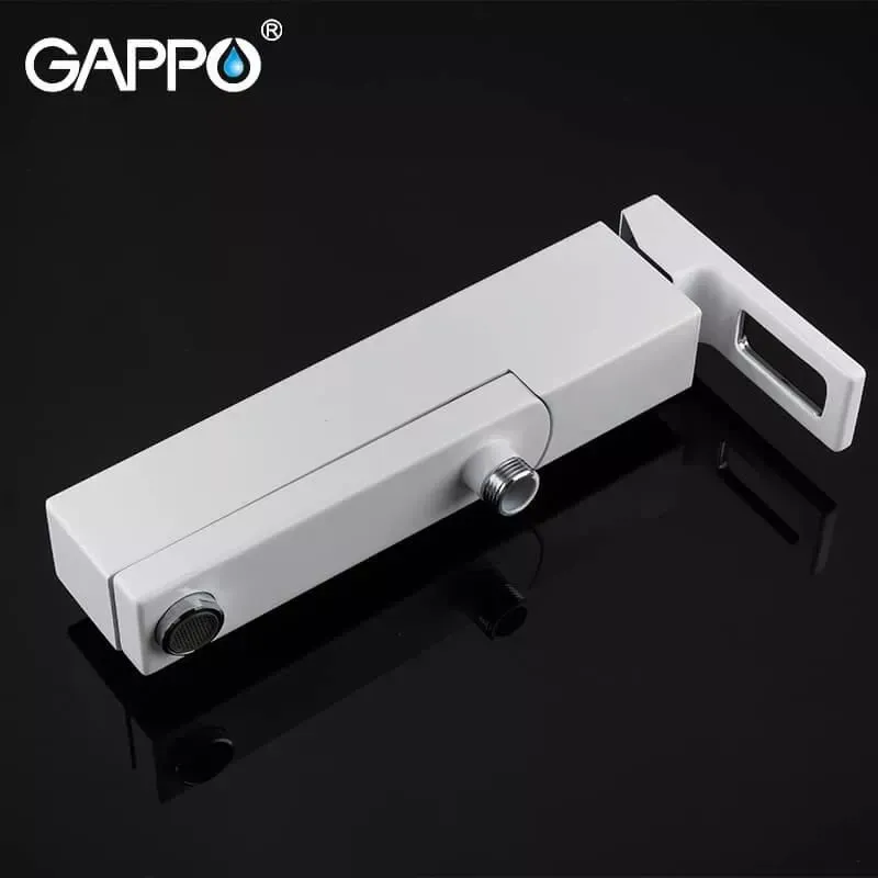 Змішувач для ванни з душовим гарнітуром GAPPO G3217-8 білий/хром Київ - фото 5