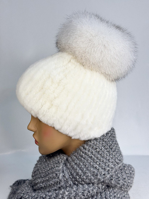 Шапка меховая женская бон Джина Rex Белый Вуаль Харьков - изображение 2
