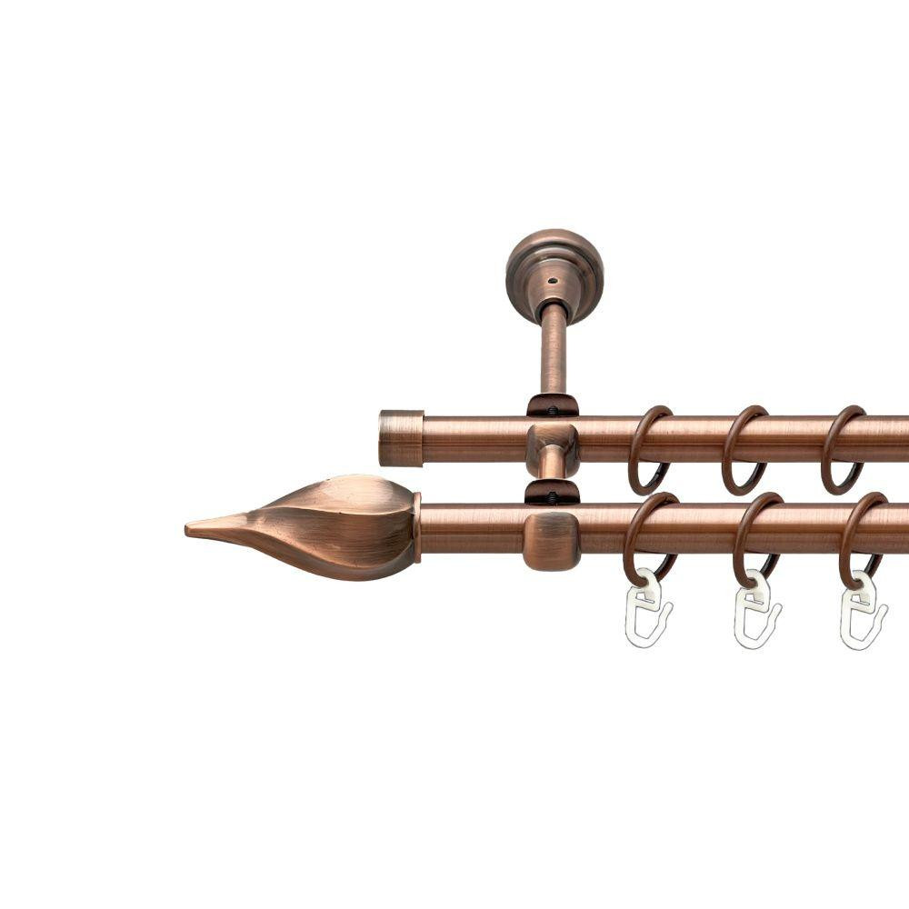 Карниз Orvit Твісто металевий дворядний відкритий гладка труба кільце металеве Мідь 16\16 мм 200 см (00-00020731) Львів - фото 1