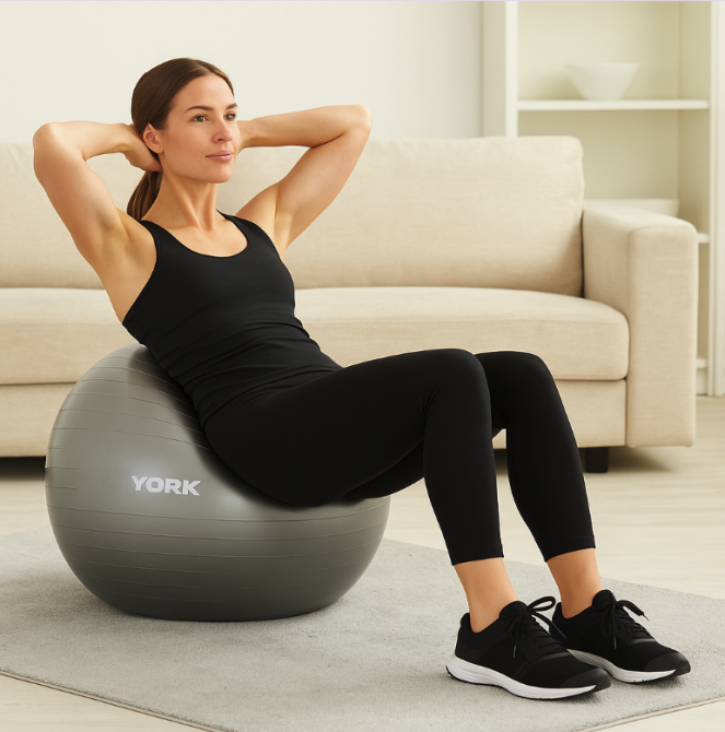 Фітбол York Fitness 75см сірий + насос Київ - фото 12