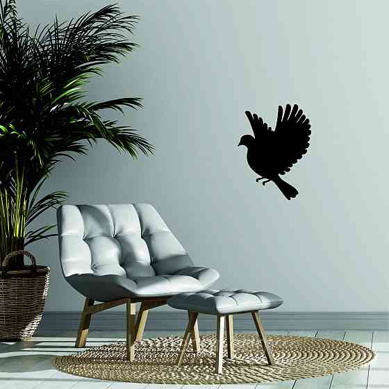 Декоративное настенное Панно «Птичка» Декор на стену(цена за 1шт) 30*23 см, Черный Киев