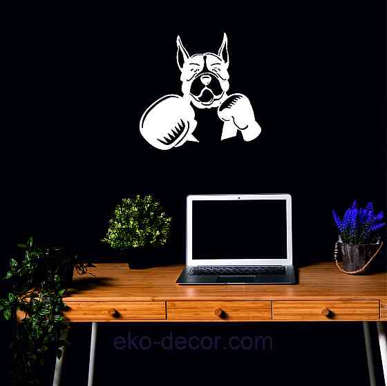 Декоративне настінне Панно «Боксер», Декор на стіну 70*67 см, Білий Київ