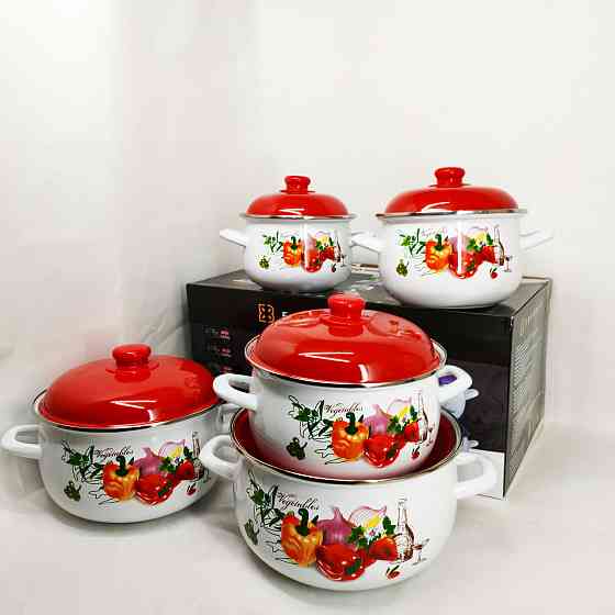 Фирменные наборы кастрюль, Красивый набор кастрюль с антипригарным покрытием, Набор посуды для дома PT-37 Львов