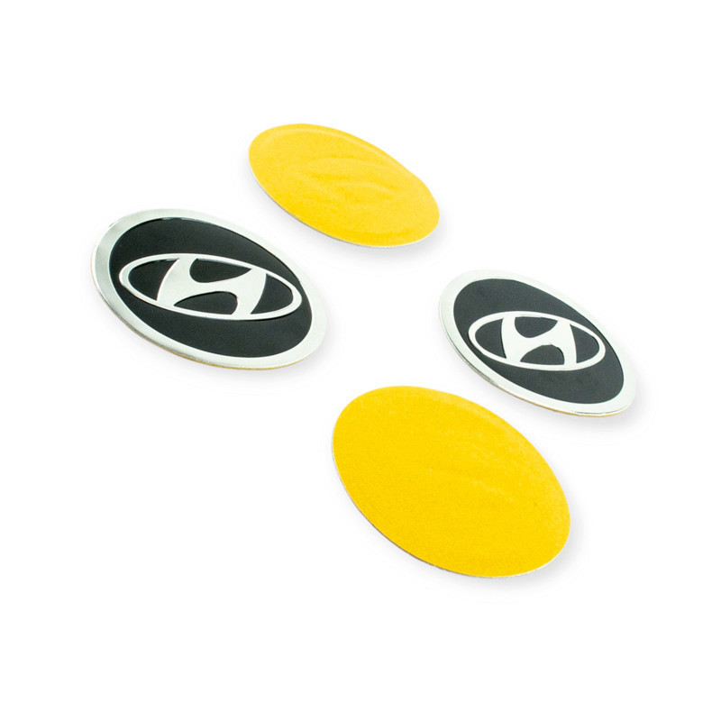 Наклейка на колісний диск/ковпак d-90 мм автомобіль Хюндай чорна (к-кт 4 шт) Sahler Мукачево - фото 1