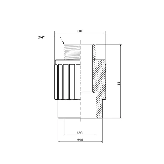 Муфта PPR Thermo Alliance 25х3/4" НР Київ