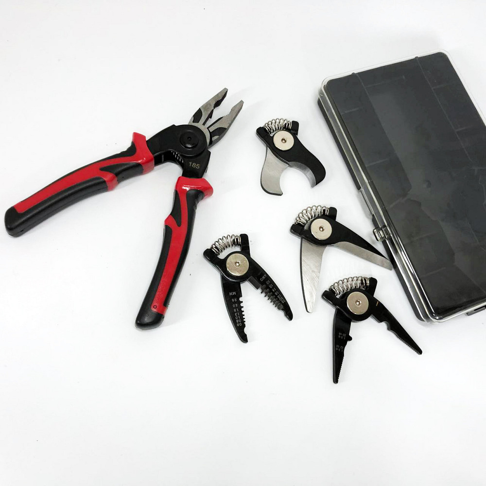 Многофункциональный набор быстросменных инструментов 5 в 1 (плоскогубцы, зачистка изоляции, обжимные щипцы) CG-50 Ивано-Франковск - изображение 2