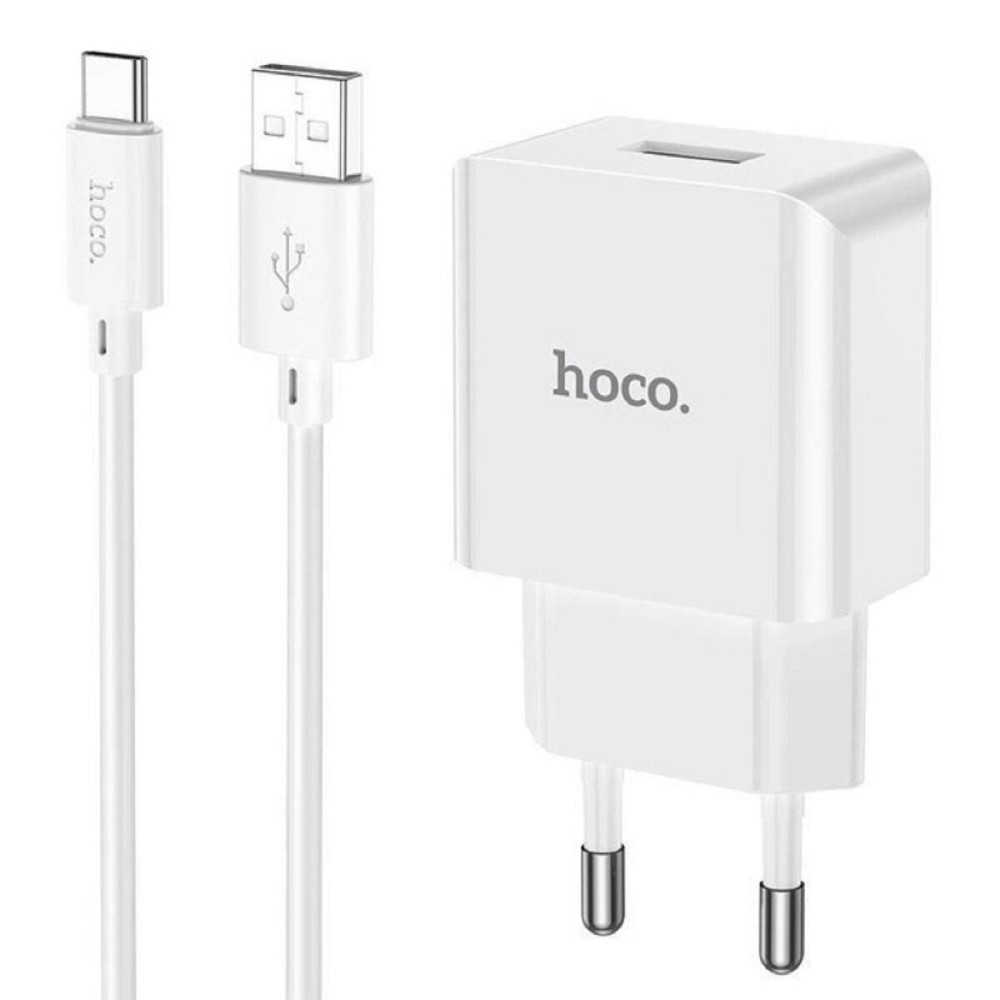 Мережевий зарядний пристрій HOCO C106A Leisure single port charger set(Type-C) White Киев - изображение 1