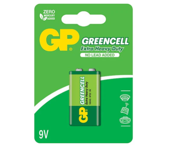 Батарейка крона GP GREENCELL 6F22 9V 1 шт. блистр Ровно