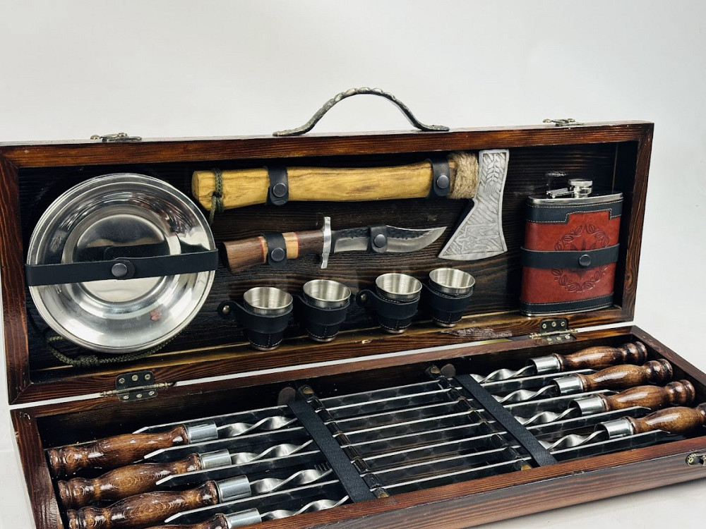 Подарунковий набір шампурів у дерев'яному кейсі ВЕНГЕ HAPPY DAYS Тернопіль - фото 4