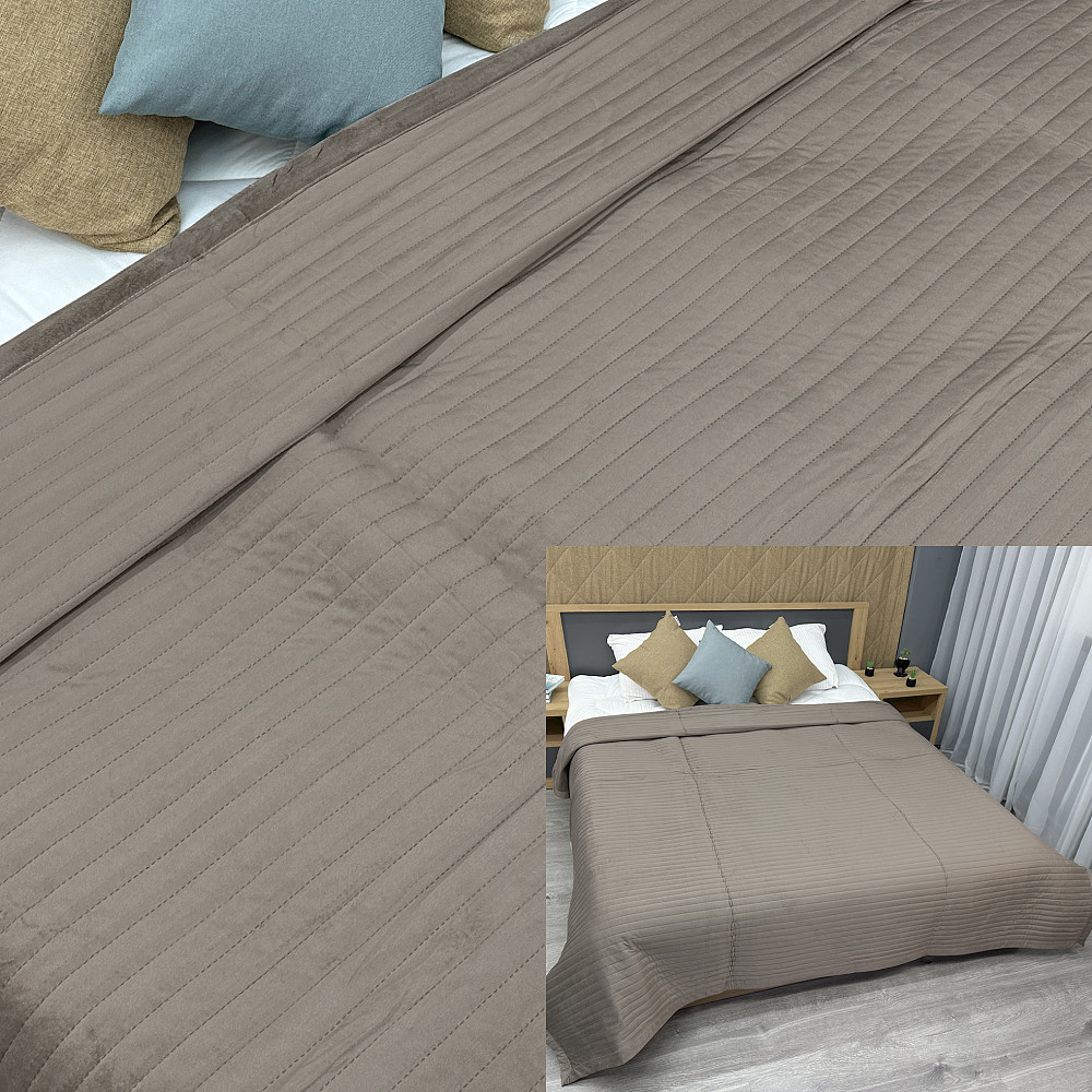 Покривало велюрове Кing Size 220х240 см колір какао (85-212) Київ - фото 1