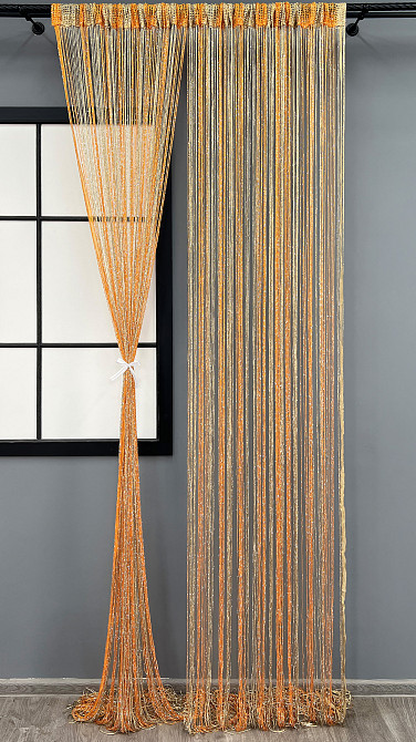 Штори-нитки з люрексом Помаранчевий з бежевим 300х300см 1 шт (61-119) Київ - фото 3