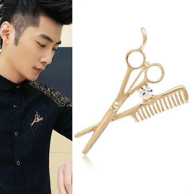 Брошка "Ножиці і гребінець" Сміла - фото 1