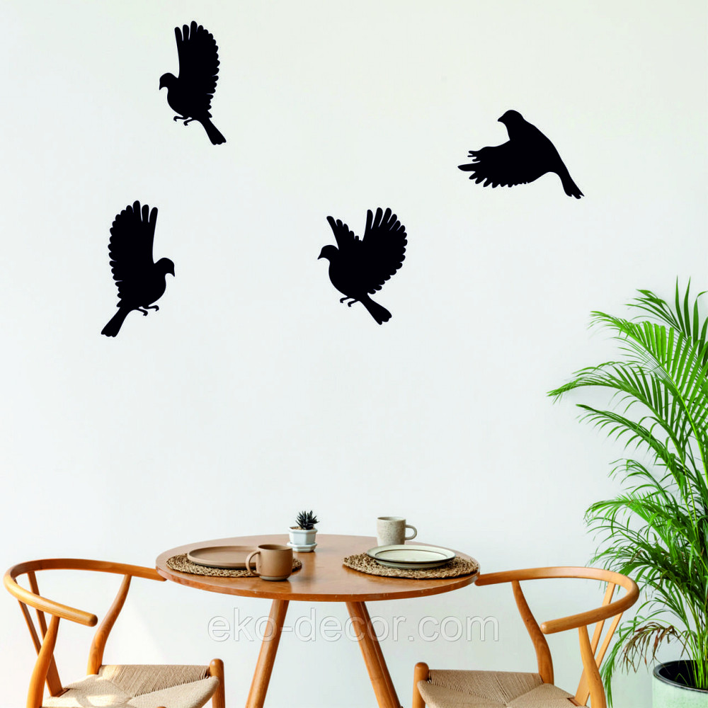Декоративное настенное Панно «Птичка» Декор на стену(цена за 1шт) 30*21 см, Черный Киев - изображение 4