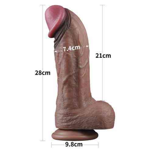 Фалоімітатор - Dual-Layered Silicone Cock 11" Brown Sex Aura Київ