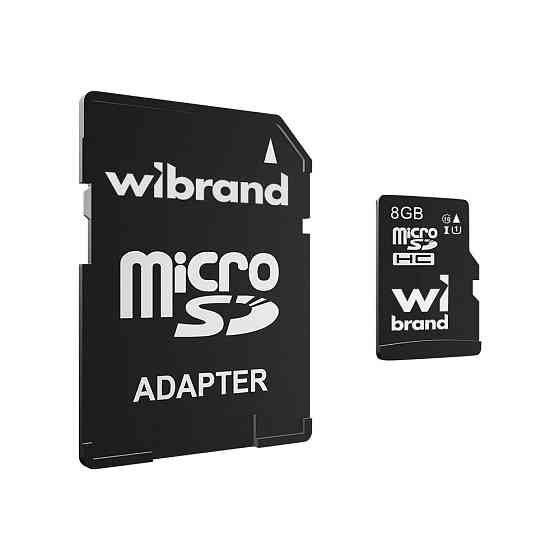 Карта пам'яті microSDHC (UHS-1) Wibrand 8Gb class 10 (adapter SD) Київ