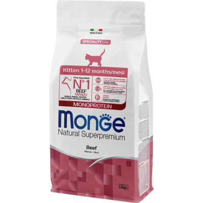 Сухий корм для кішок Monge Cat Kitten з яловичиною 1.5 кг (8009470011976) Вінниця - фото 1