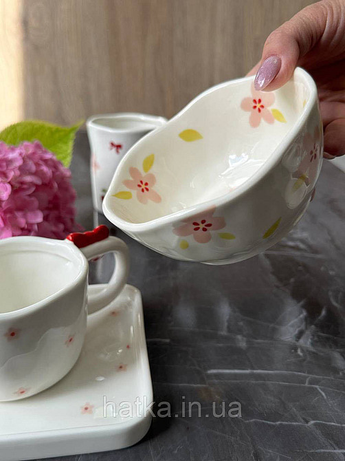 Салатник піала Olens "Рожева квітка" 300 мл кераміка 8030-411 Київ - фото 2