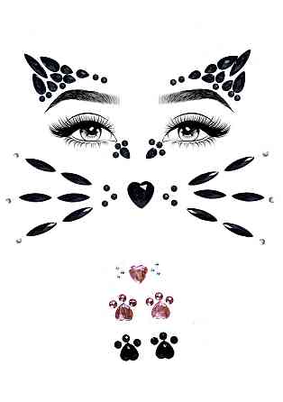 Стразы в виде маски котенка Animal Rhinestone Stick-On Jewels Sex Aura Киев