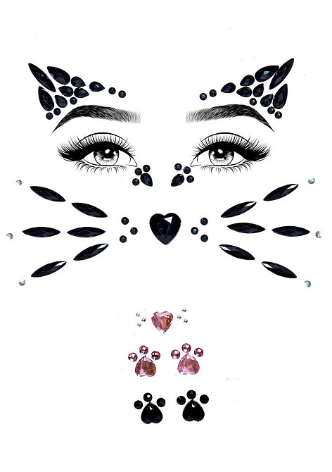 Стразы в виде маски котенка Animal Rhinestone Stick-On Jewels Sex Aura Киев - изображение 2