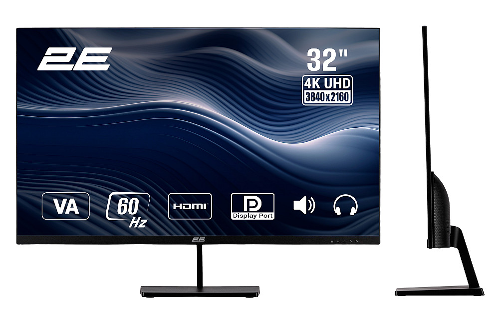 Монітор 2E 31.5" L3224B 2xHDMI, DP, MM, VA, 3840x2160 Київ - фото 2