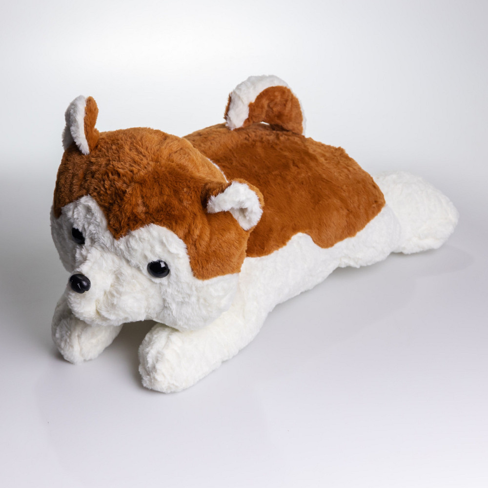 М'яка іграшка-плед, подушка 3 в 1 Хаскі плед в іграшці 50×30×26 (см) Коричневий 7124BR Коломия - фото 2