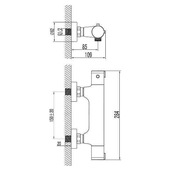 Смеситель термостатический для душа Imprese KUCERA черный\матовый f03303410AB Киев