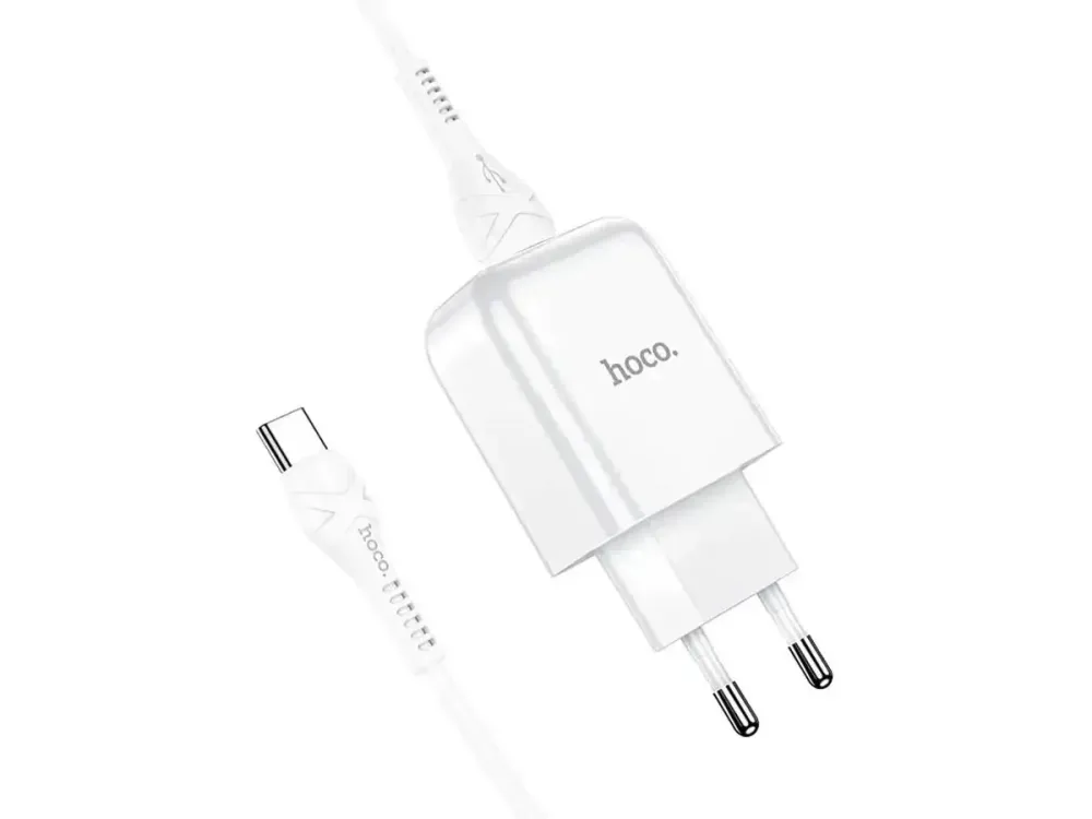 Сетевое зарядное устройство Hoco N2 Vigour 220V (10.5W, 5V/2.1A) на 1 USB-порт с кабелем USB - Type-C Одесса - изображение 7