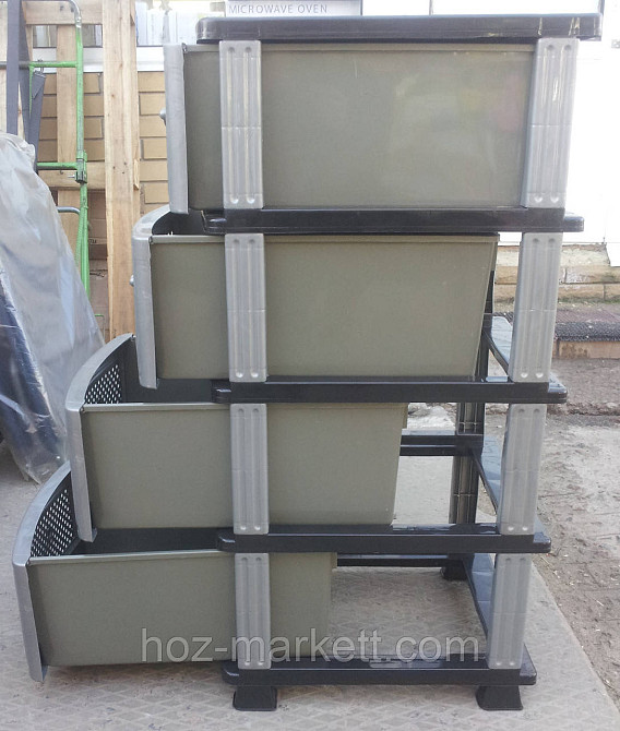 Комод пластиковий сірий "сітка" на 4 ящики виробництво Україна Харків - фото 8