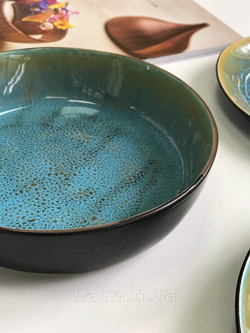 Салатник Olens "Голандія" 20*5 см кругла кераміка блакитна овальна для дому та ресторанів Київ - фото 7