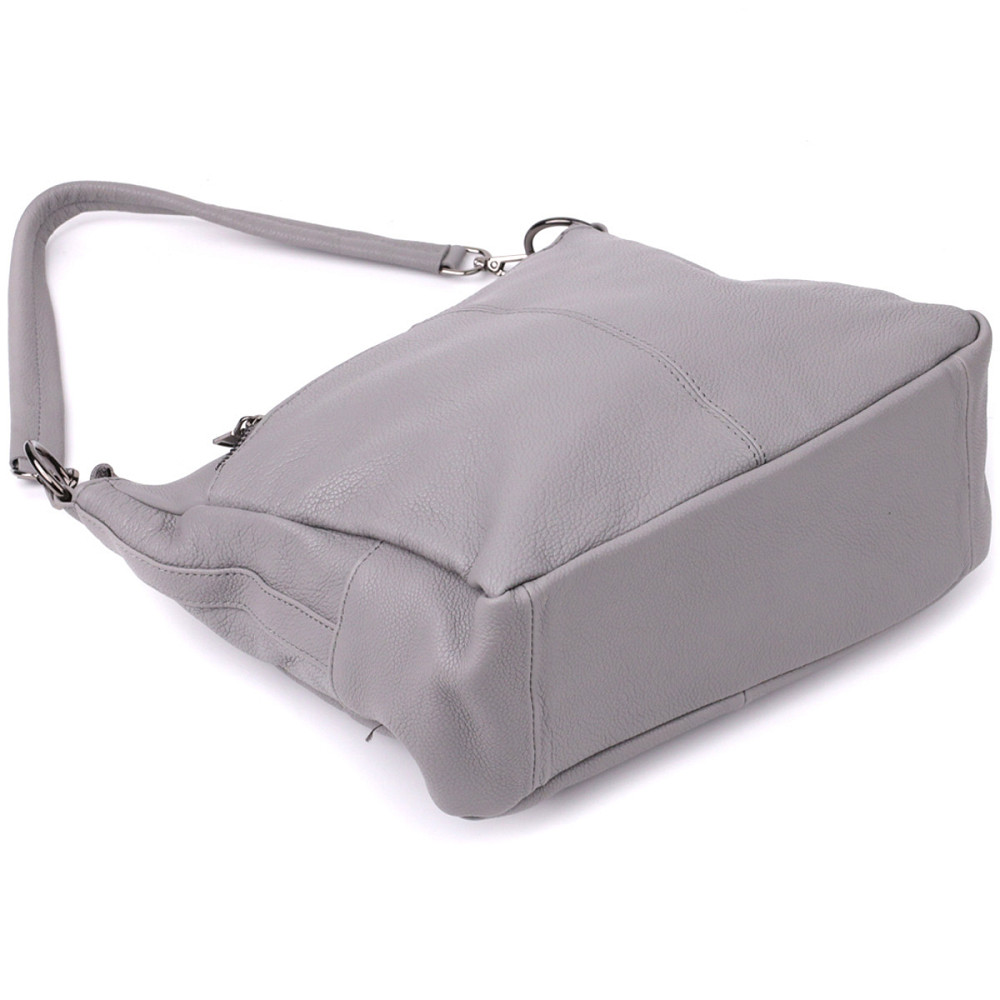 Удобная женская сумка с двумя ремешками из натуральной кожи Vintage 23054 Серый Киев - изображение 7