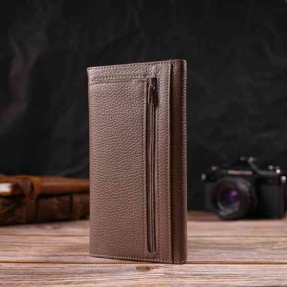 Практичное женское портмоне из натуральной кожи флотар Бежевое (CANPELLINI) Киев