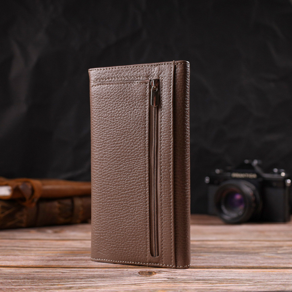 Практичное женское портмоне из натуральной кожи флотар Бежевое (CANPELLINI) Киев - изображение 3