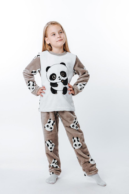 Пижама детская, тёплая, кофейная,топ Крохатушка одяг Киев - изображение 1
