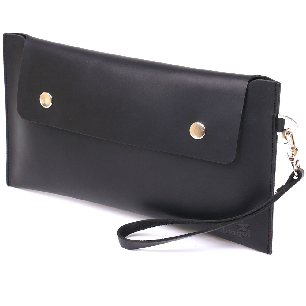 Кожаная матовая тревел-косметичка унисекс Shvigel 16426 Черный Киев - изображение 1