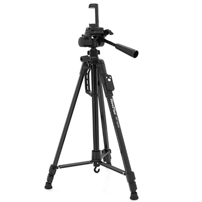 Штатив тринога NeePho NP-8830 не знімний майданчик + тримач + пульт + чохол (54-155см) Чорний Вінниця - фото 1