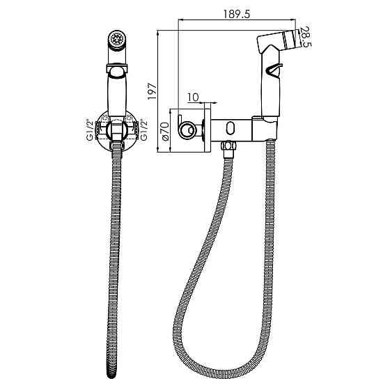 Гігієнічний набір прихованого монтажа Imprese KUCERA f03703410AA чорний\матовий Київ
