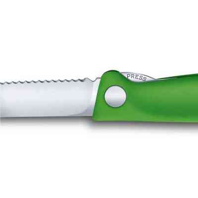 Кухонный нож Victorinox SwissClassic Foldable Paring 11 см Serrated Green (6.7836.F4B) Винница
