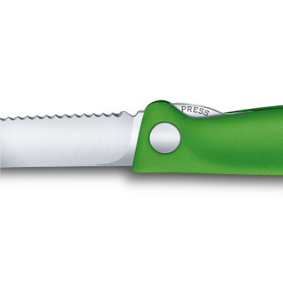 Кухонный нож Victorinox SwissClassic Foldable Paring 11 см Serrated Green (6.7836.F4B) Винница - изображение 4