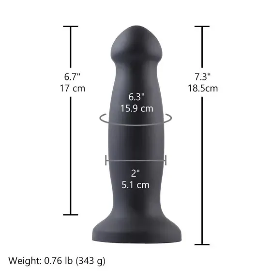 Силіконовий фалоімітатор для секс-машин Hismith 7.2" Black Silicone Anal Dildo, система KlicLok Львів