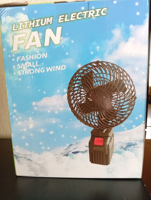 Вентилятор акумуляторний Lithium Electric Fan 48V, автономний підлоговий вентилятор, 2 швидкості, чорний Одеса - фото 5
