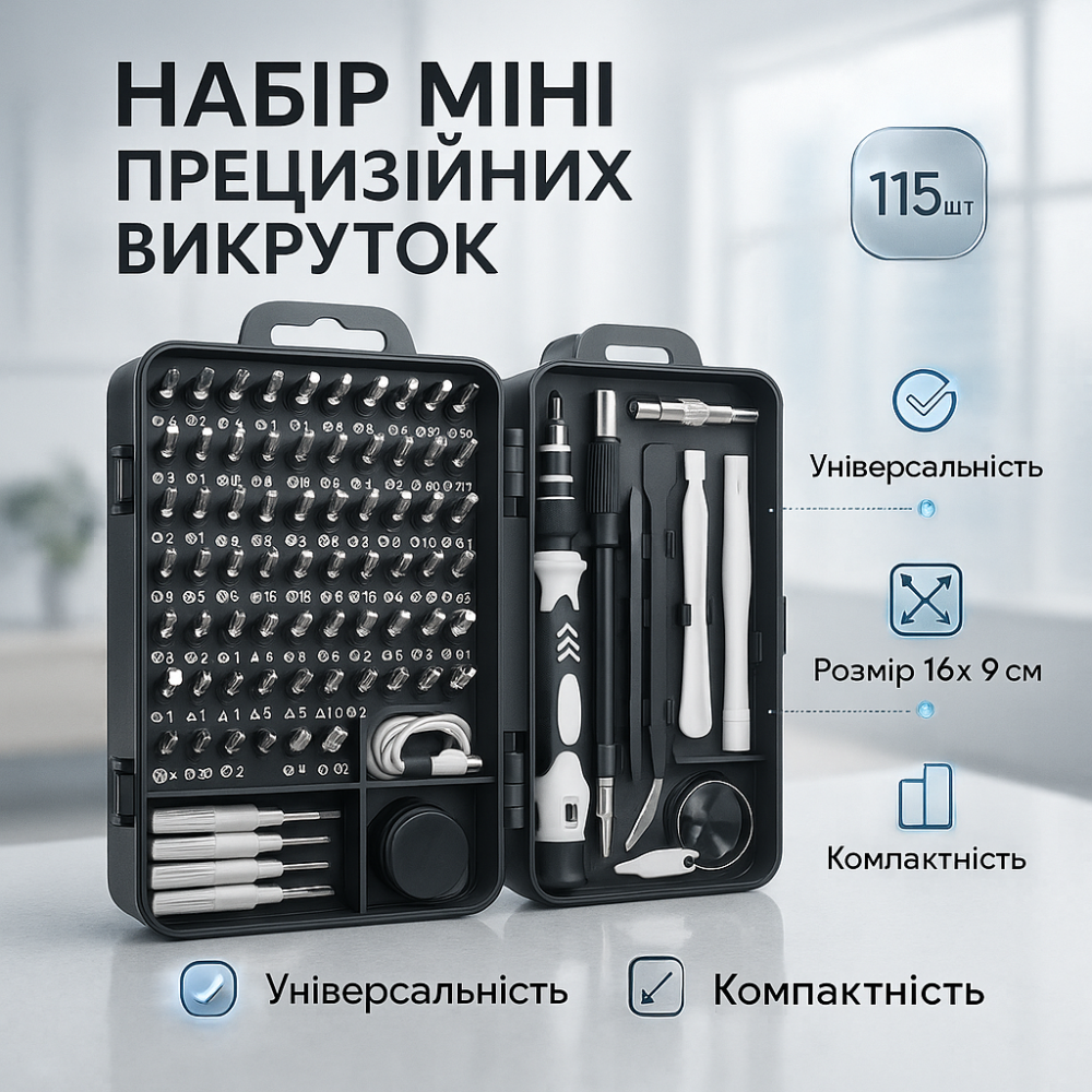Набір міні прецизійних викруток для ремонту електроніки 115 в 1 CJ-83 Львів - фото 20